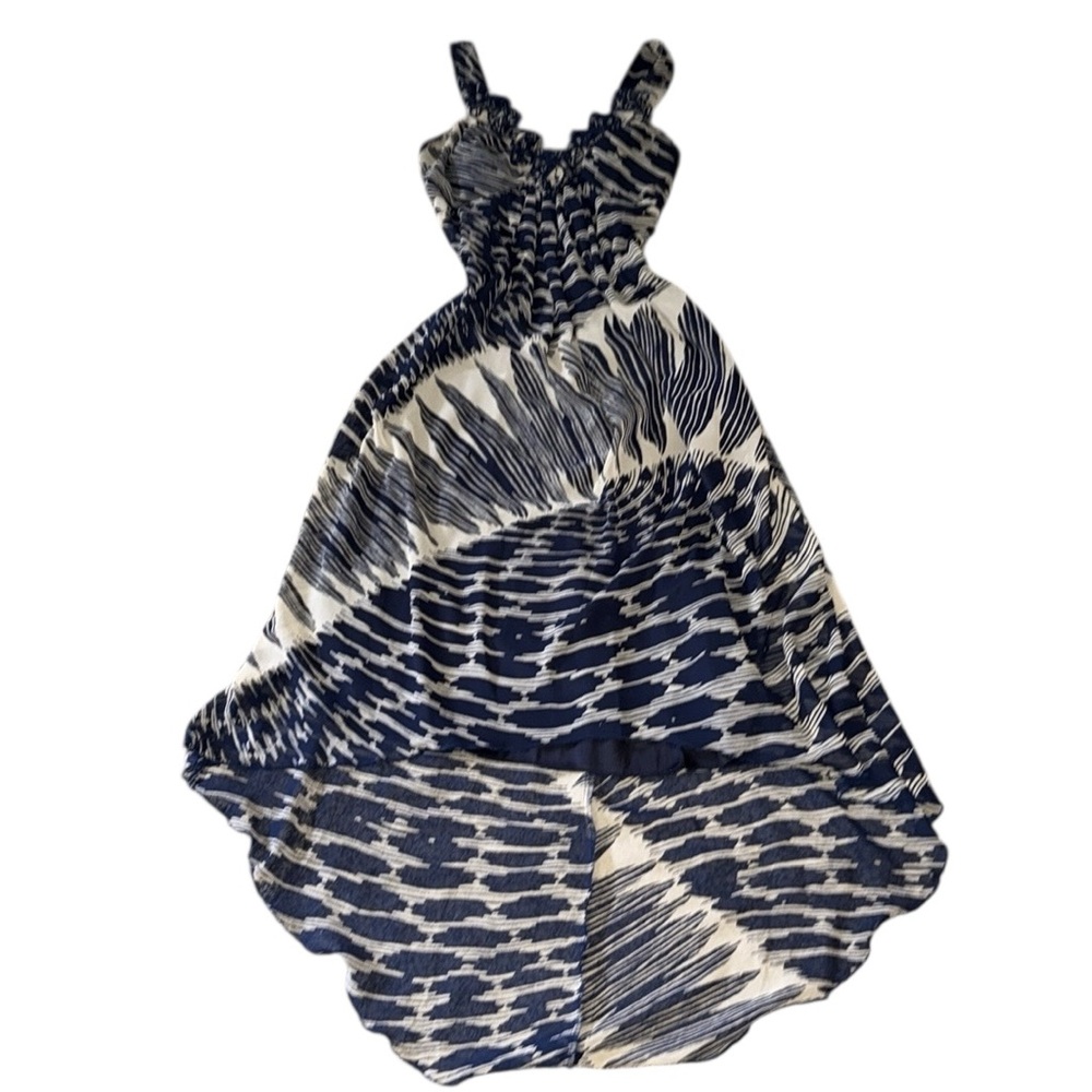 Cynthia‎ Rowley Blue and taupe High Low Dress size 6